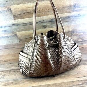 Cole Haan weaved bronze bag